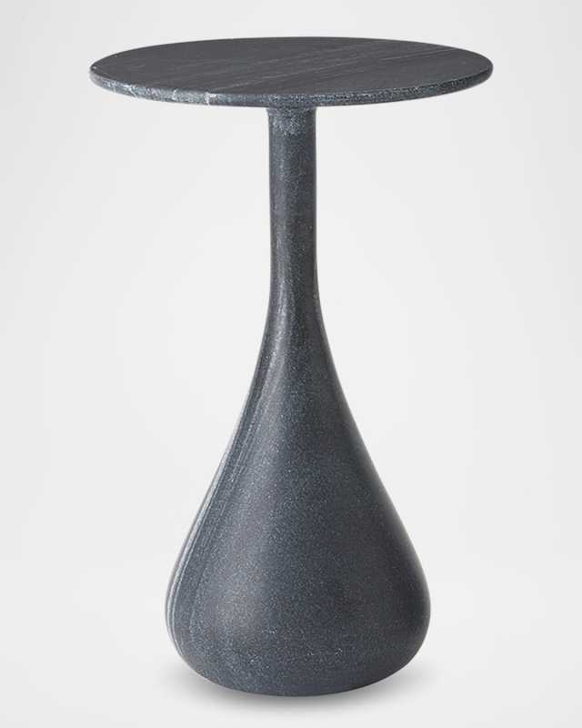 Dea Small Accent Table, Black Marble